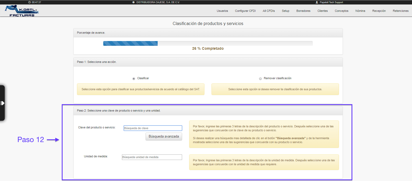 Clasificación masiva de claves de productos y servicios SAT