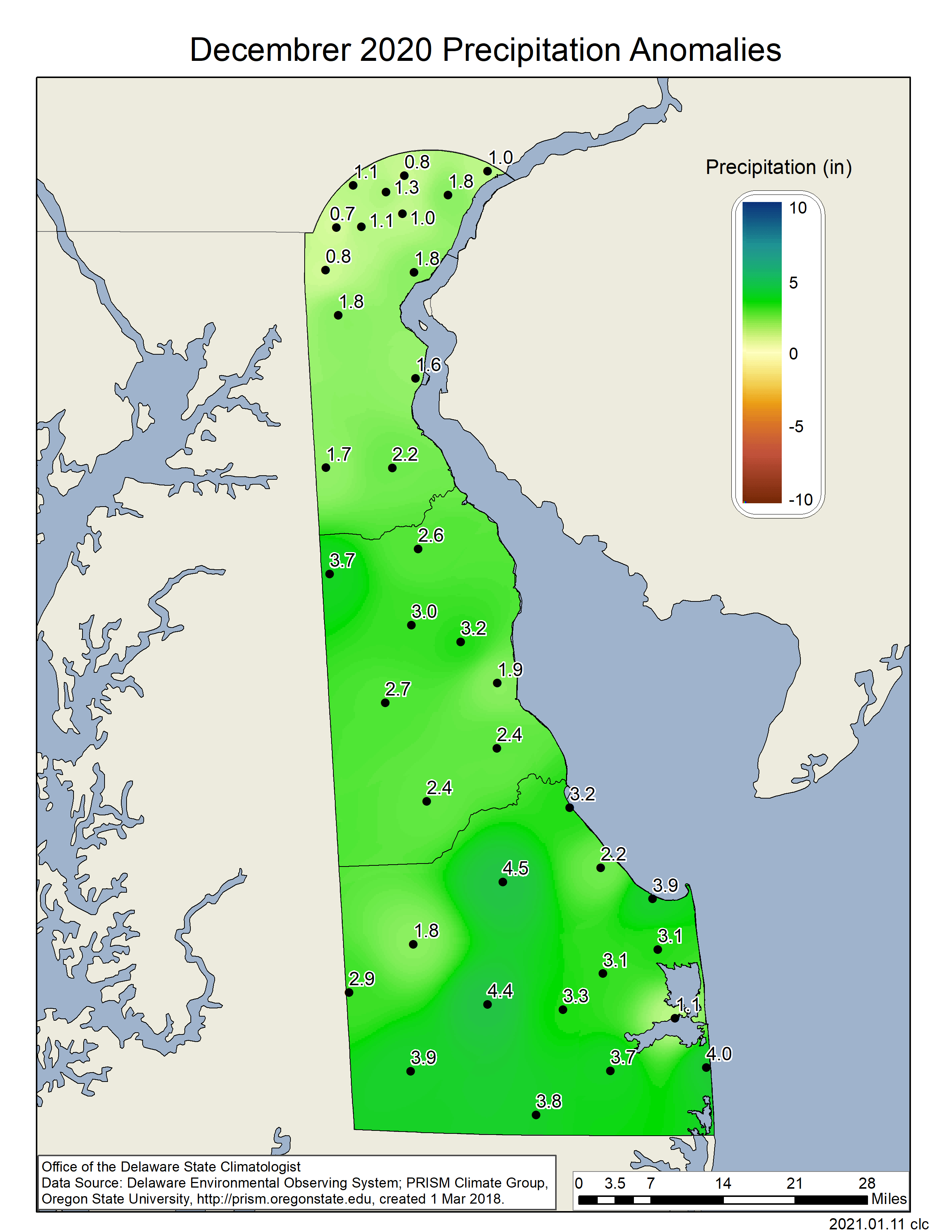 December 2020 Continued Warm and Wet Across Delaware Office of the