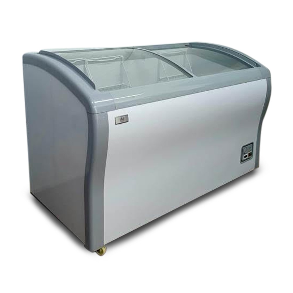 Chest freezer 400L, curved glass door Climate Plus