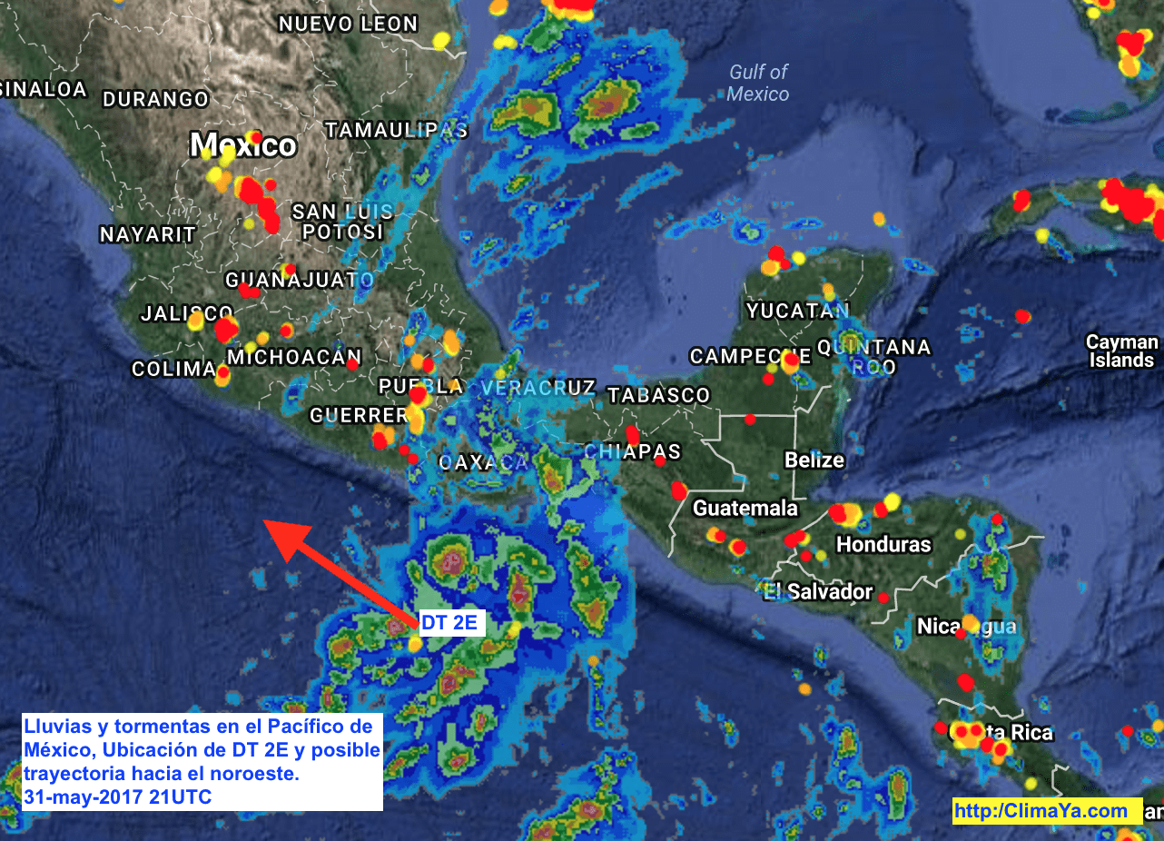 Se forma la DT 2E al sureste de México, mucha lluvia próximos días
