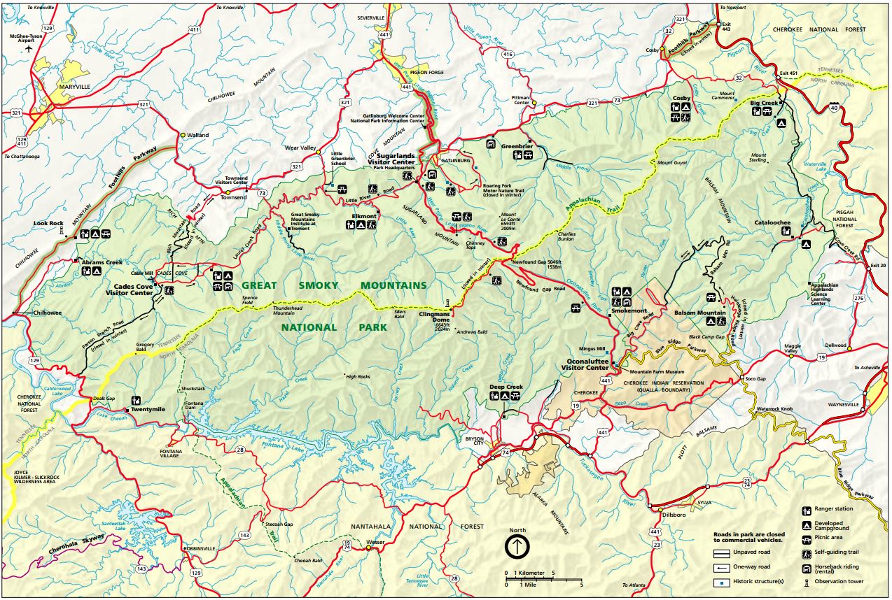 Smoky Mountains Map