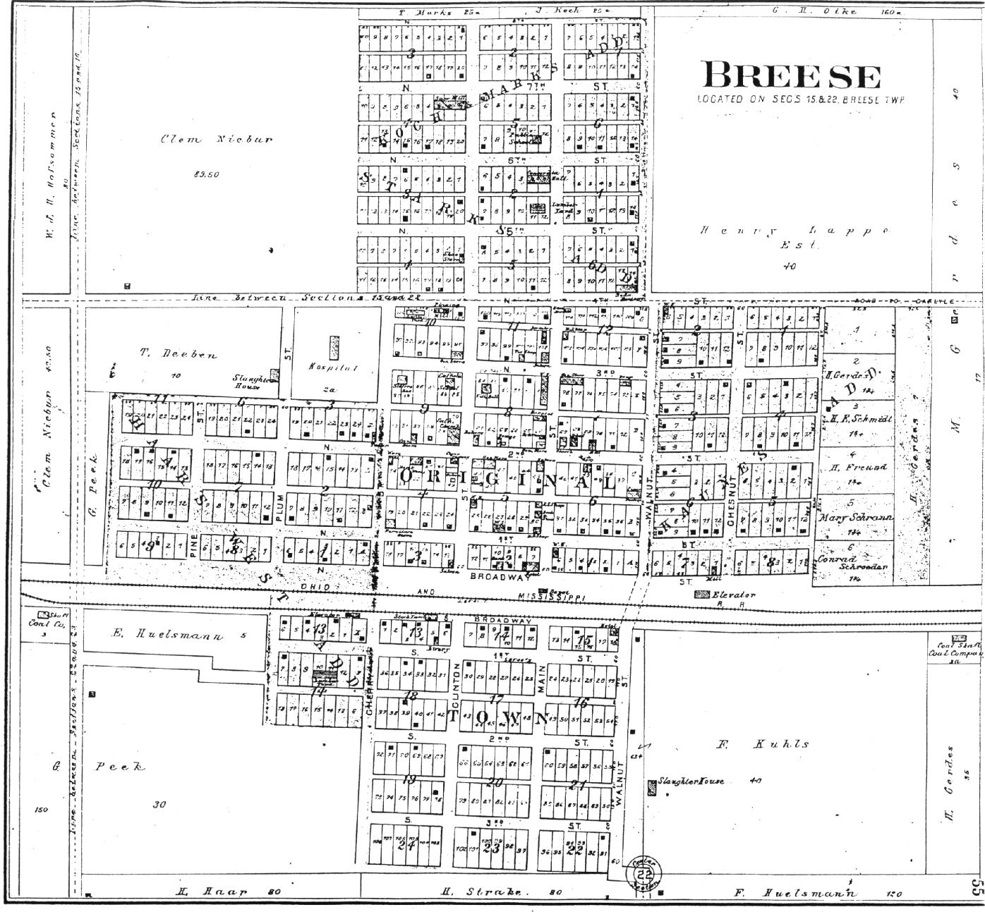 Breese 1892 Plat, Clinton County IL
