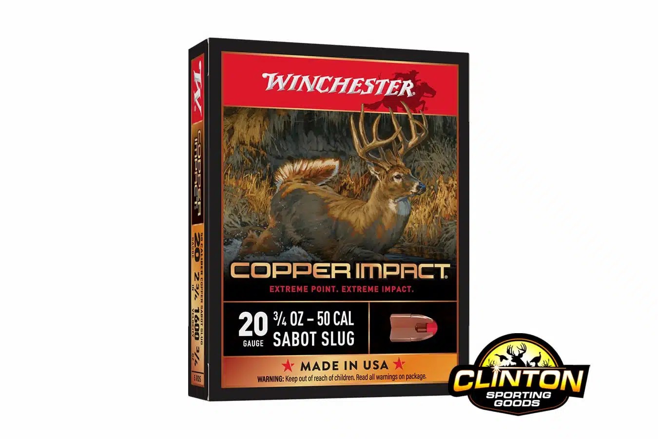 Winchester Copper Impact Sabot Slug 20ga 2 3/4" (5 Rounds) Clinton
