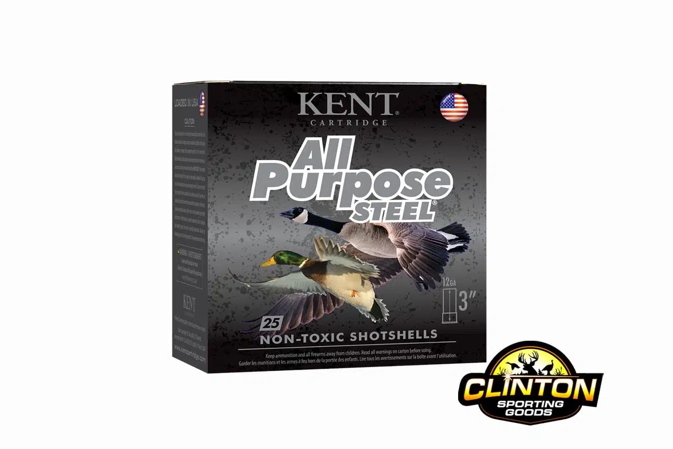 Kent All Purpose Steel 12 ga 3" 1 1/4 oz 2 (25 Rounds) Clinton
