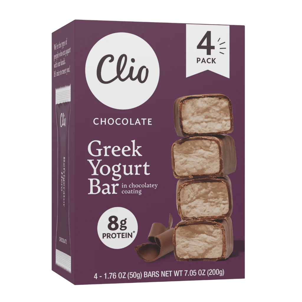 Chocolate Greek Yogurt 4 Bar Count Clio Snacks
