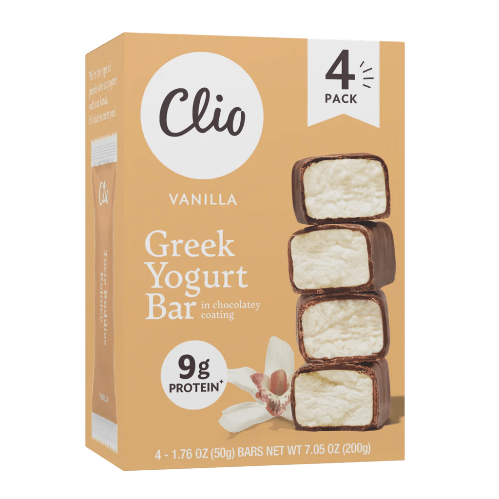 Vanilla Greek Yogurt 4 Bar Count Clio Snacks