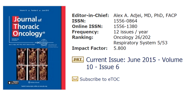 蘇祐立醫師 Letter to the Editor 獲 Journal of Thoracic Oncology 刊登！