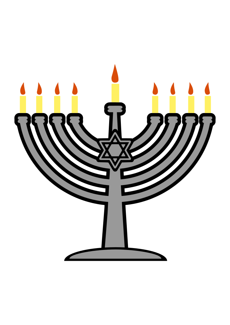 svg free stock Astounding hanukkah clip art. Menorah clipart black Clip Art Library