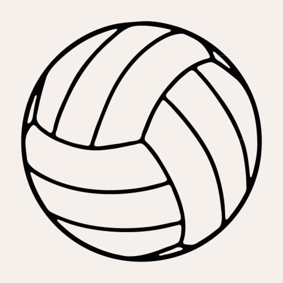 Volleyball hand draw vintage style black and white clip art Clip Art