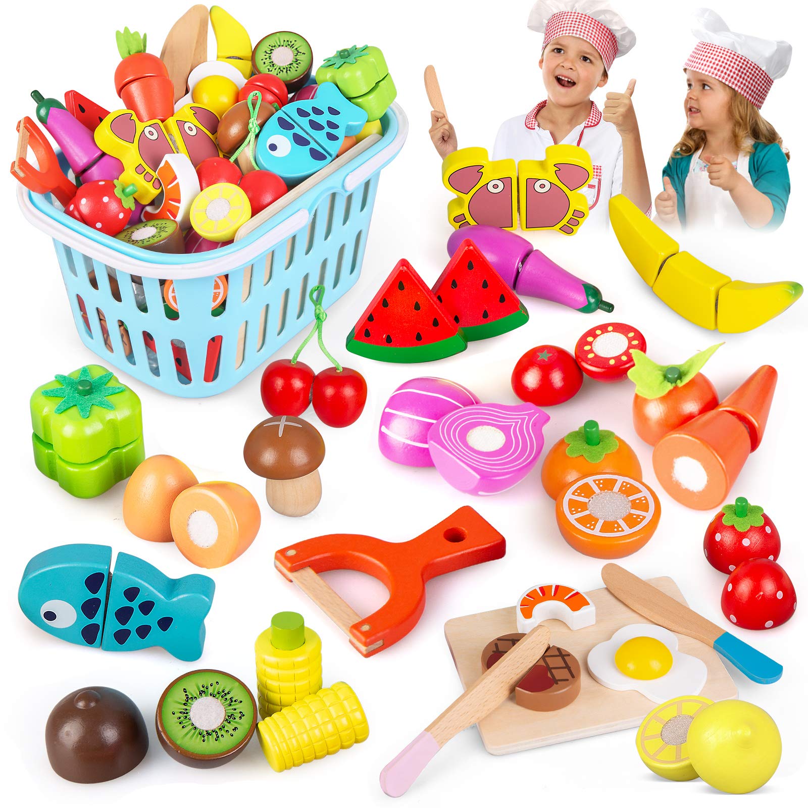 Shimfun Play Food, 220Pc Play Food Sets for Kids Kitchen Toy Food