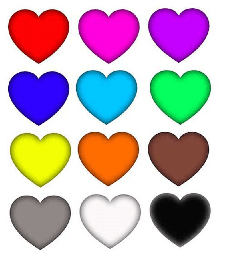 colored hearts Clip Art Library