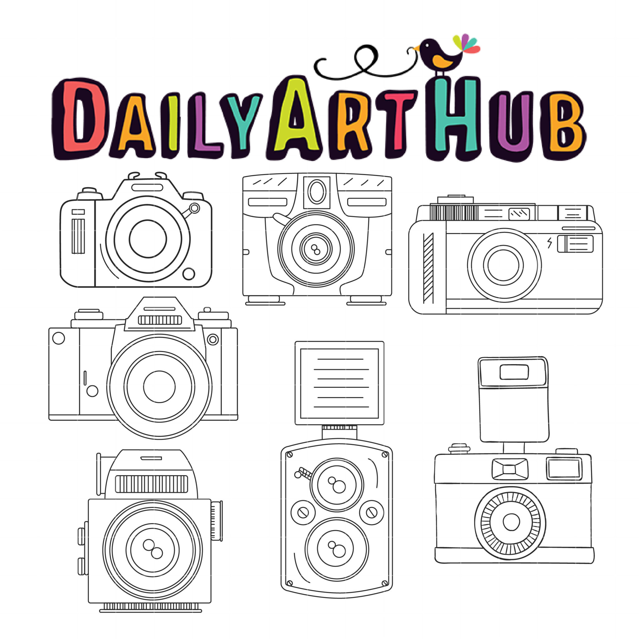 Black And White Camera Clipart, Black And White Camera Clipart png