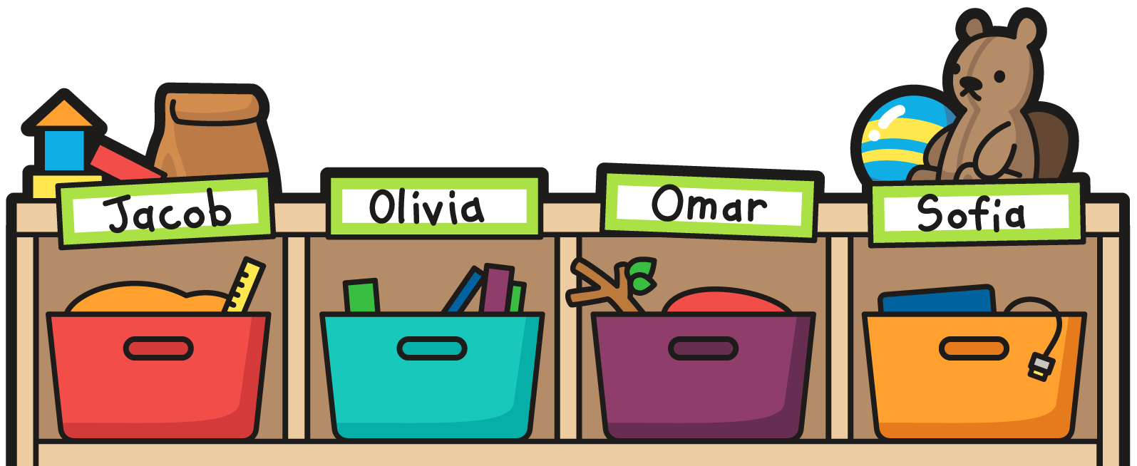 Counting Backpacks in a Cubby Clip Art Whimsy Clips Clip Art Library