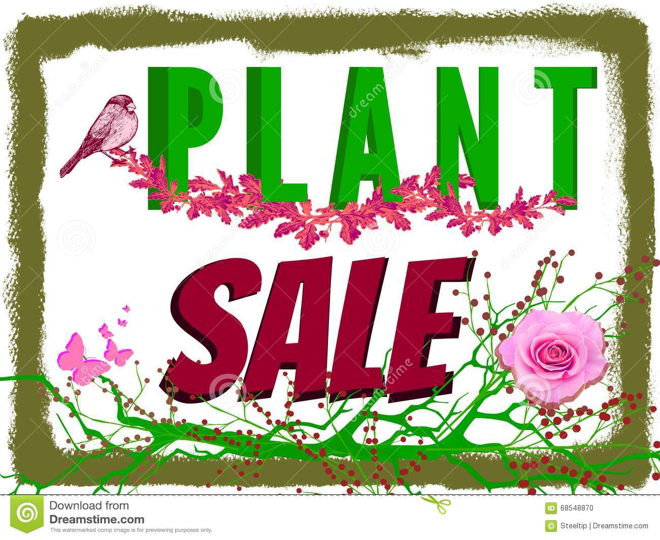 Sale Tropical Flowers Leaves Plants Stock Vector (Royalty Free Clip