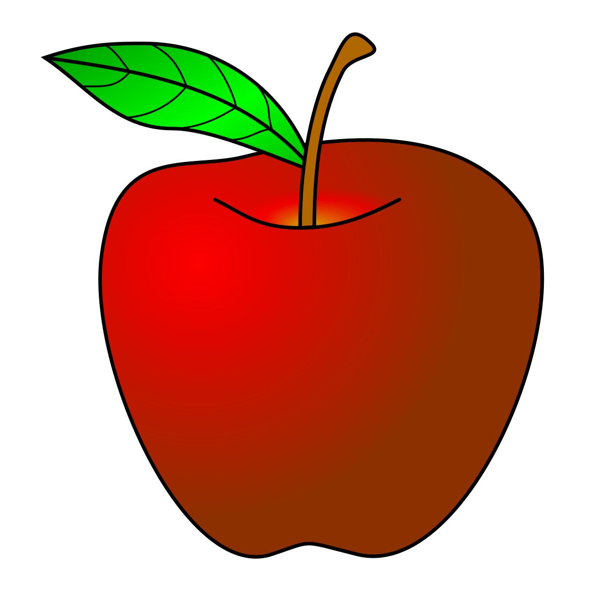 Fruit Clipartgreen apple with leaf and stem clip art Clip Art Library