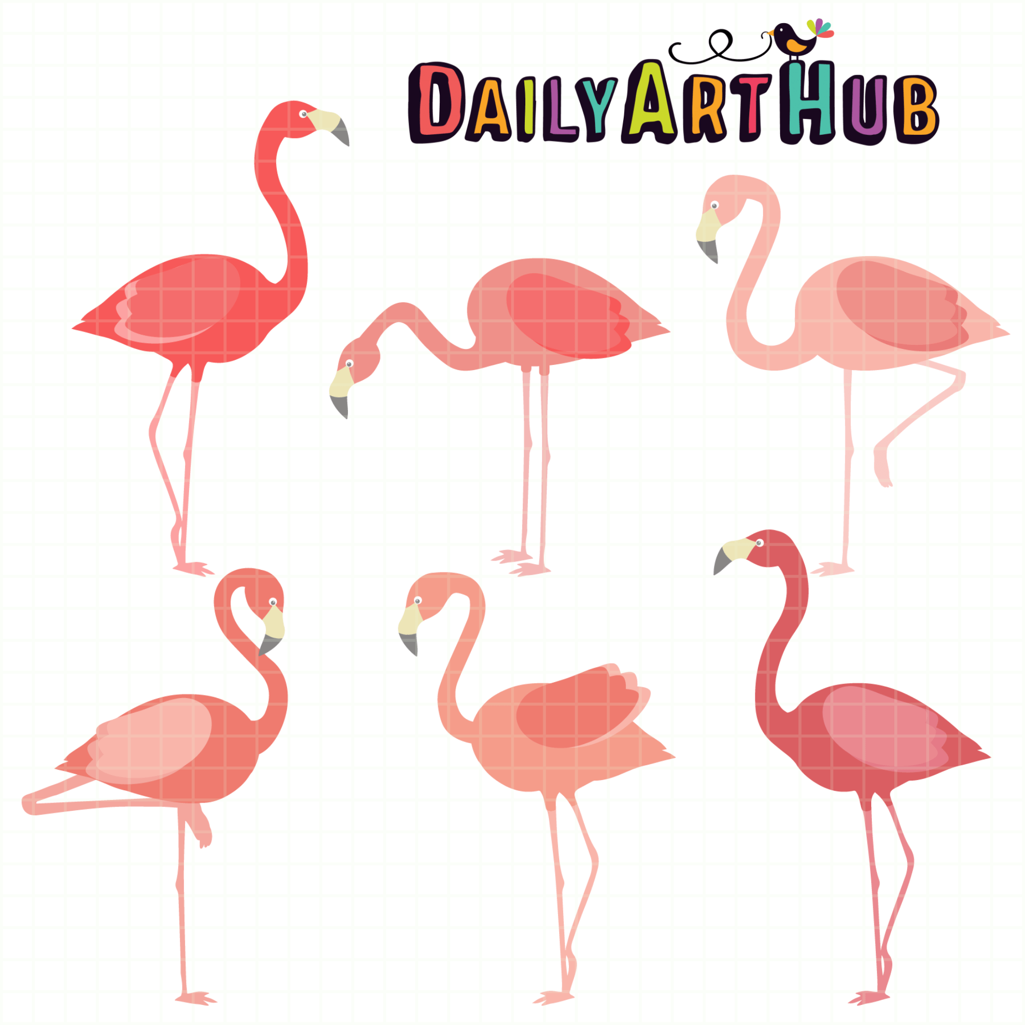 Bird Clipartpink flamingo bird standing on one leg Clip Art Library
