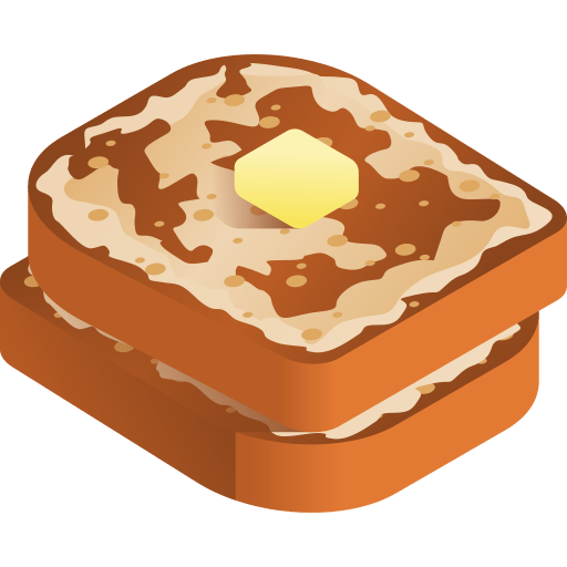 Cartoon Illustration With French Toast. Vector Hand Drawn Graphic