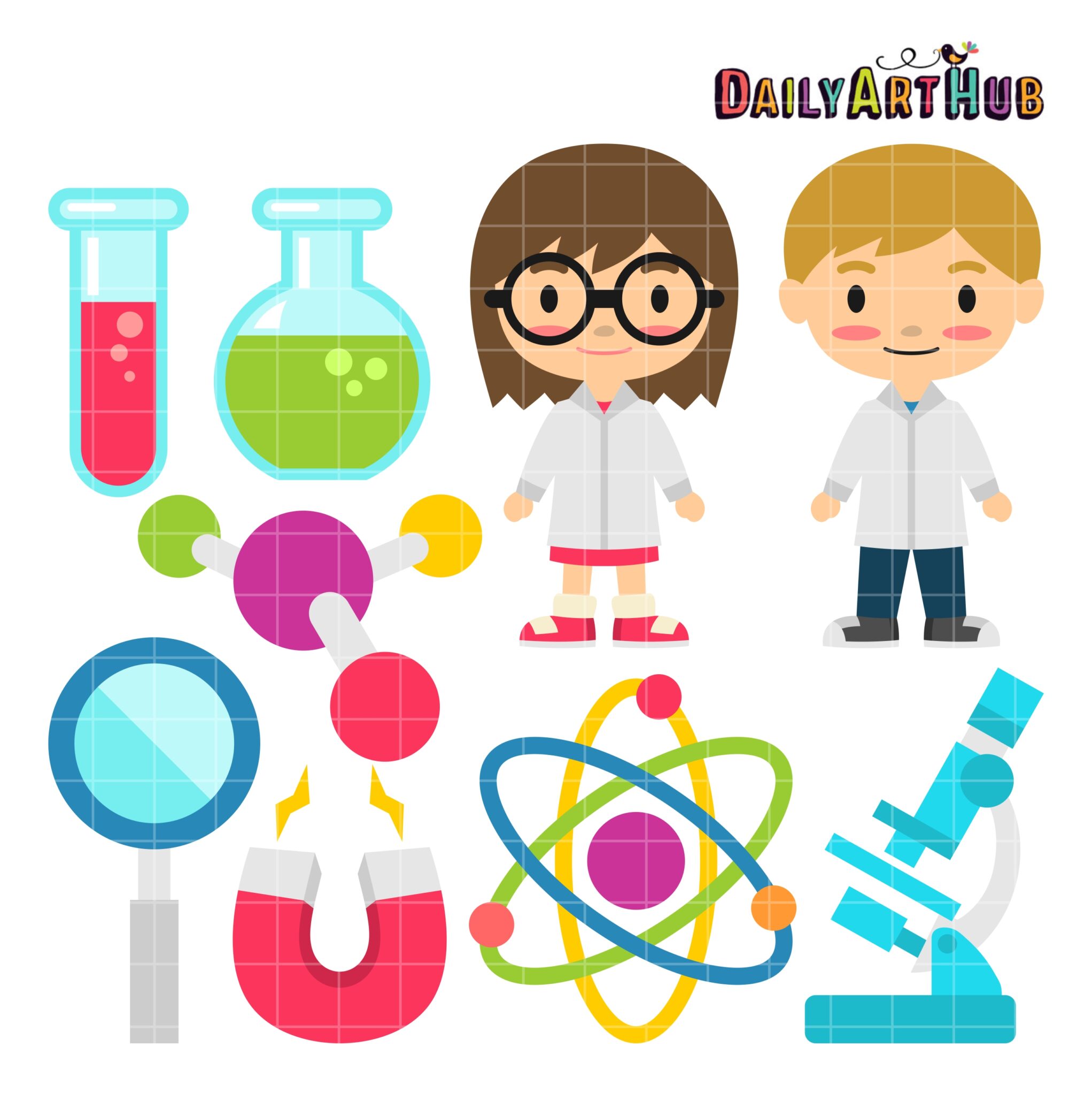 Cute Scientist Clipart Science and Kid Graphic by Inkley Studio