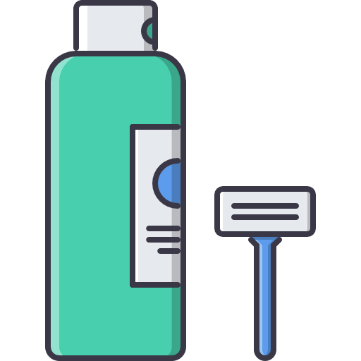 Razor and shaving cream RGB color icon. Facial skin care, hair Clip Art Library