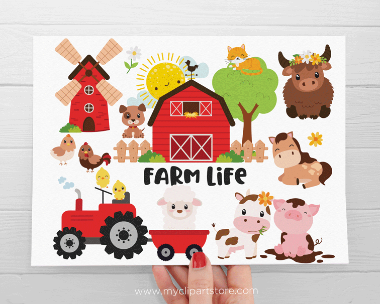 Cute Farm Animals Vector Art, Icons, and Graphics for Free Download