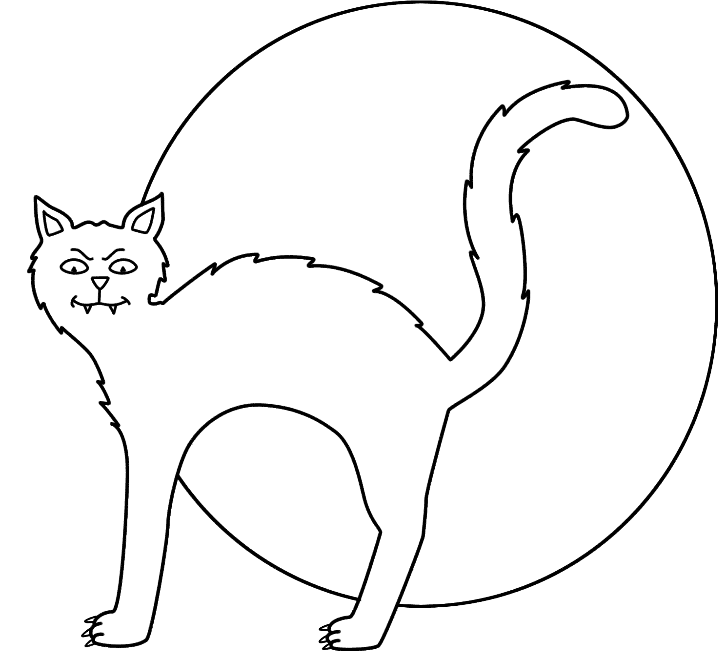 black cat to colour Clip Art Library