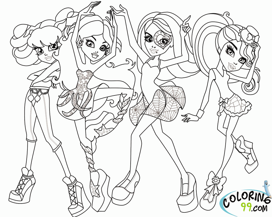 Free Monster High Christmas Coloring Pages, Download Free Monster High