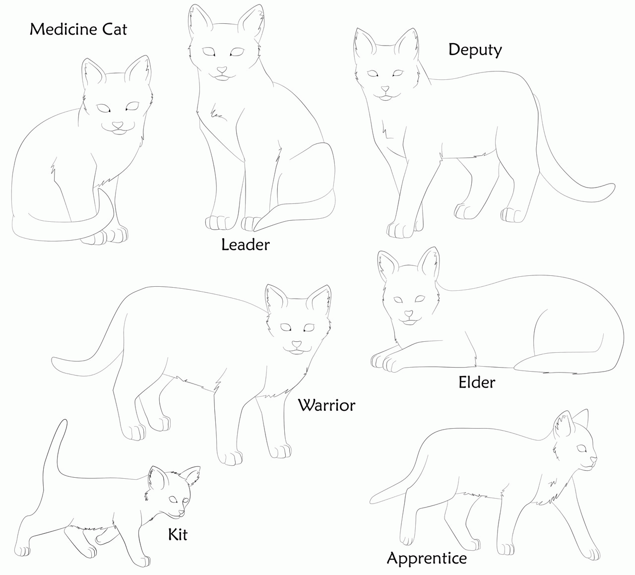 Warrior Cat Coloring Template