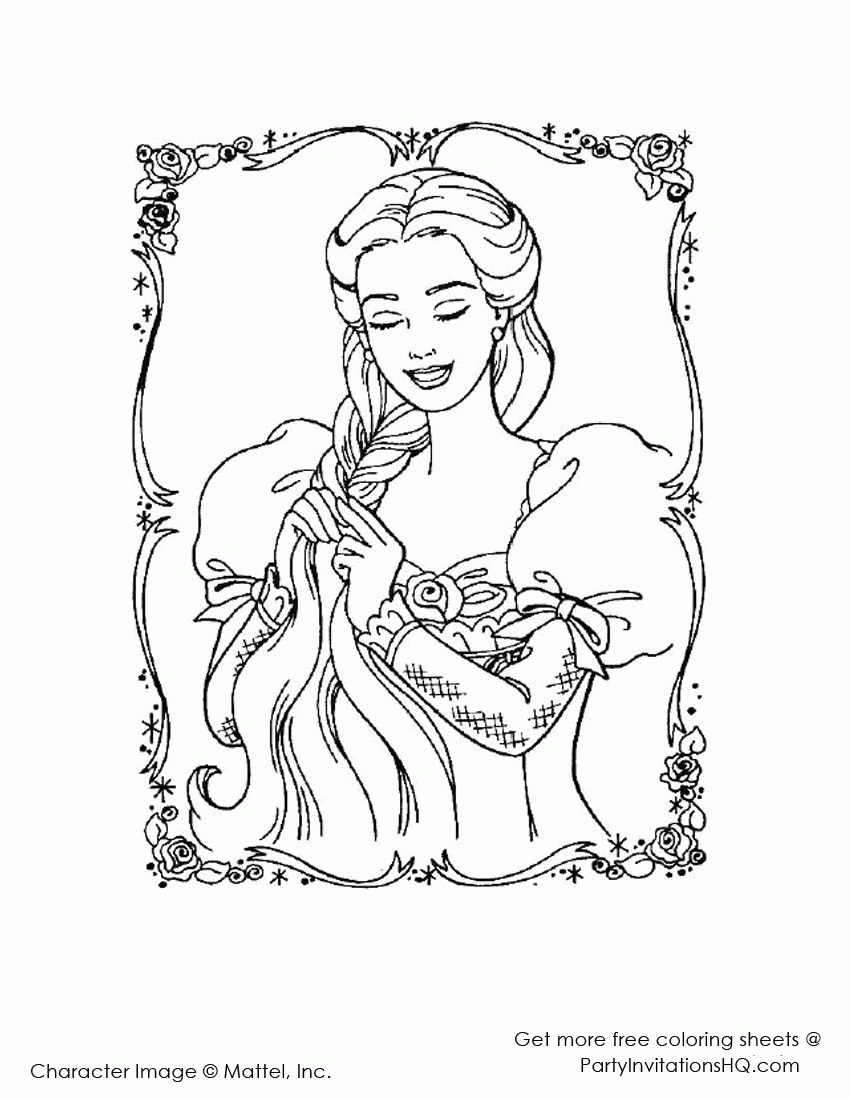 barbie princess free coloring pages Clip Art Library