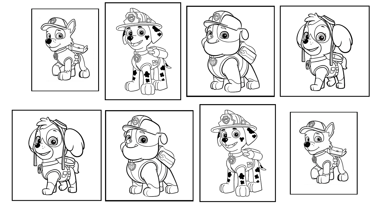 paw patrol characters coloring Clip Art Library