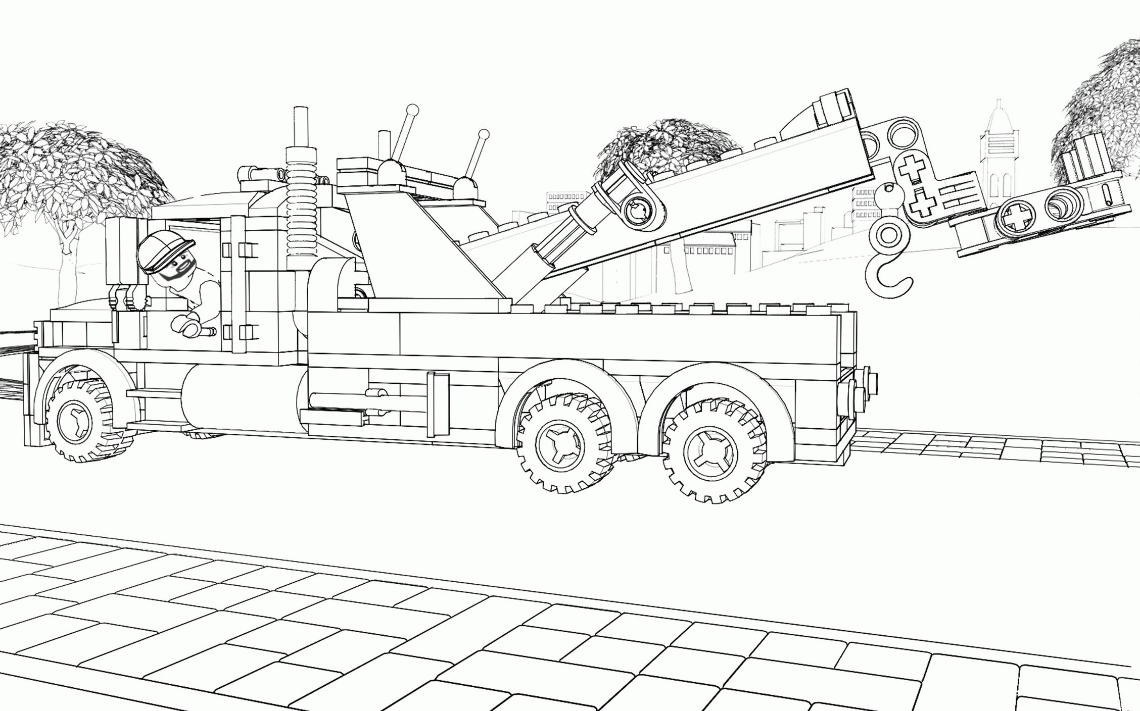 Free Coloring Page Lego City, Download Free Coloring Page Lego City png