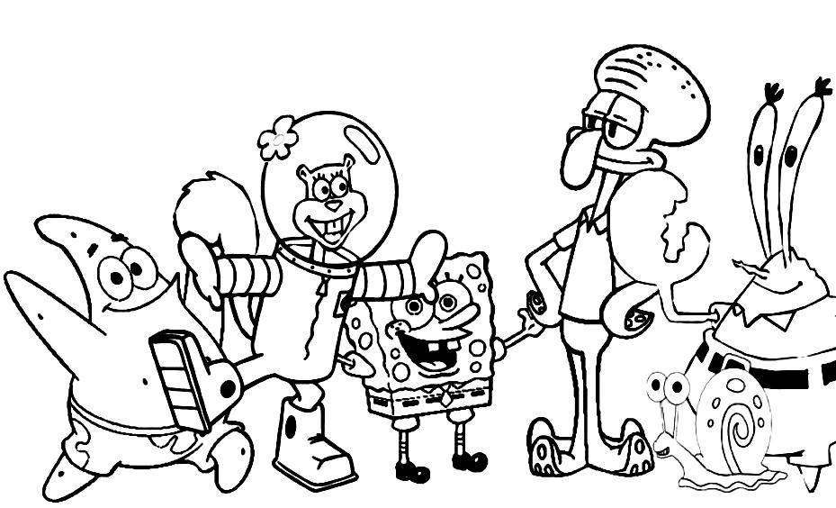 Free Spongebob Characters Coloring Pages, Download Free Spongebob
