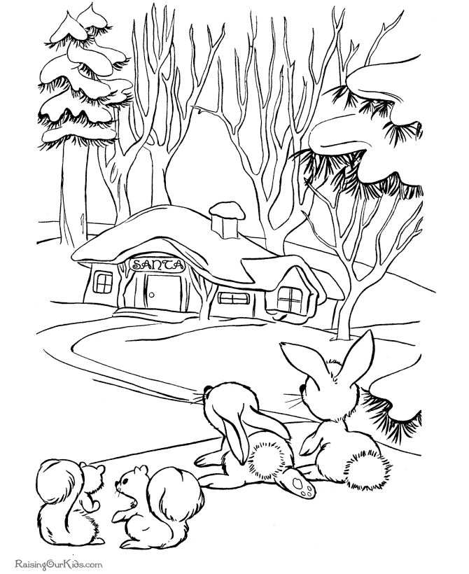 Free Christmas House Coloring Pages, Download Free Christmas House