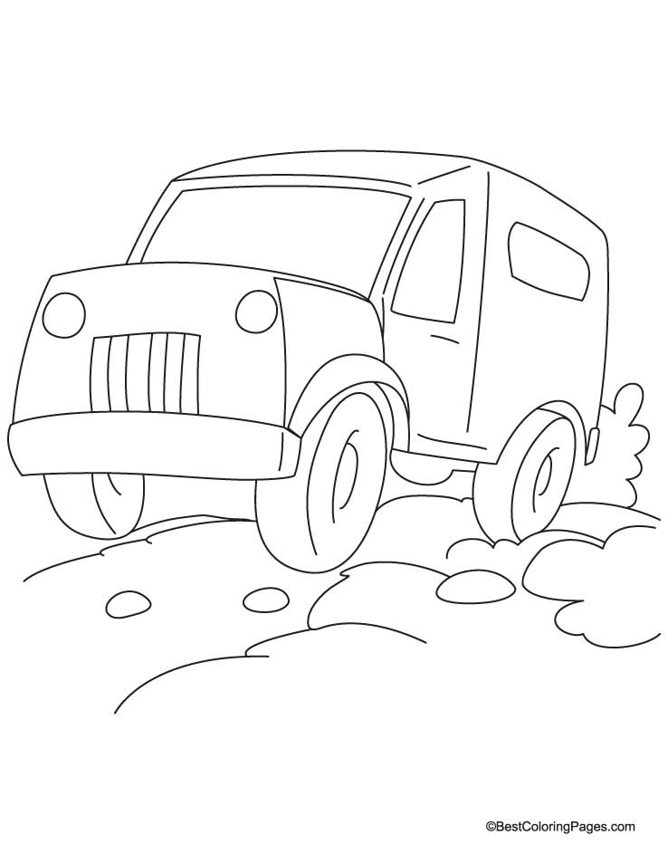 Jurassic Park Jeep Coloring Page Coloring Pages