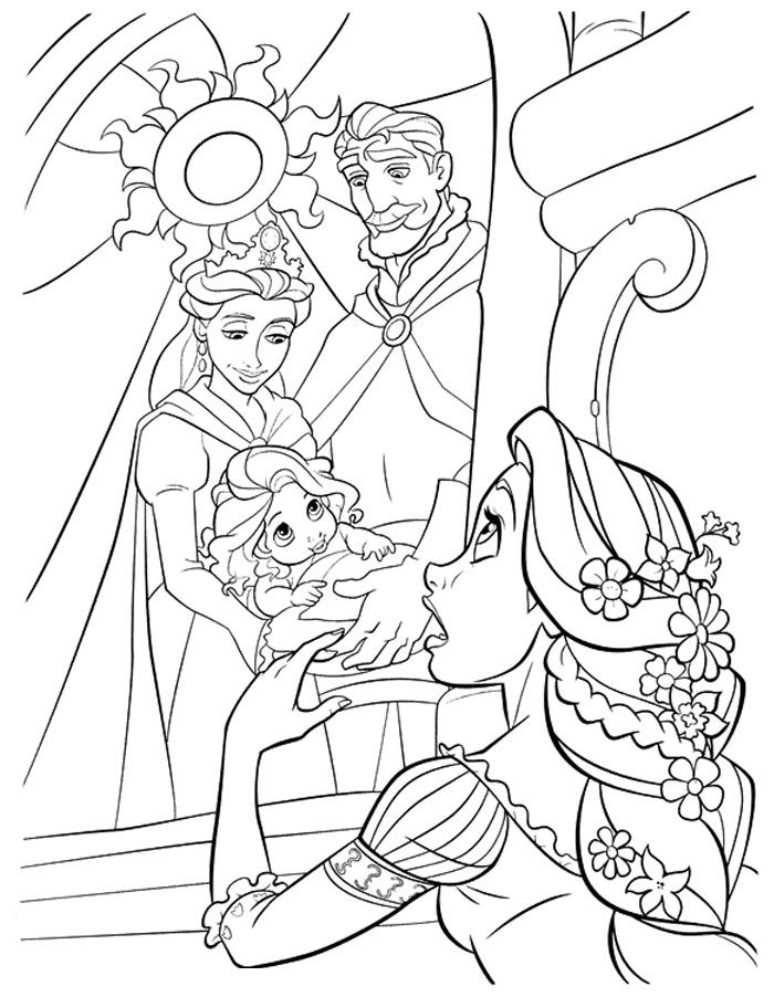 Rapunzel And Flynn Wedding Coloring Pages