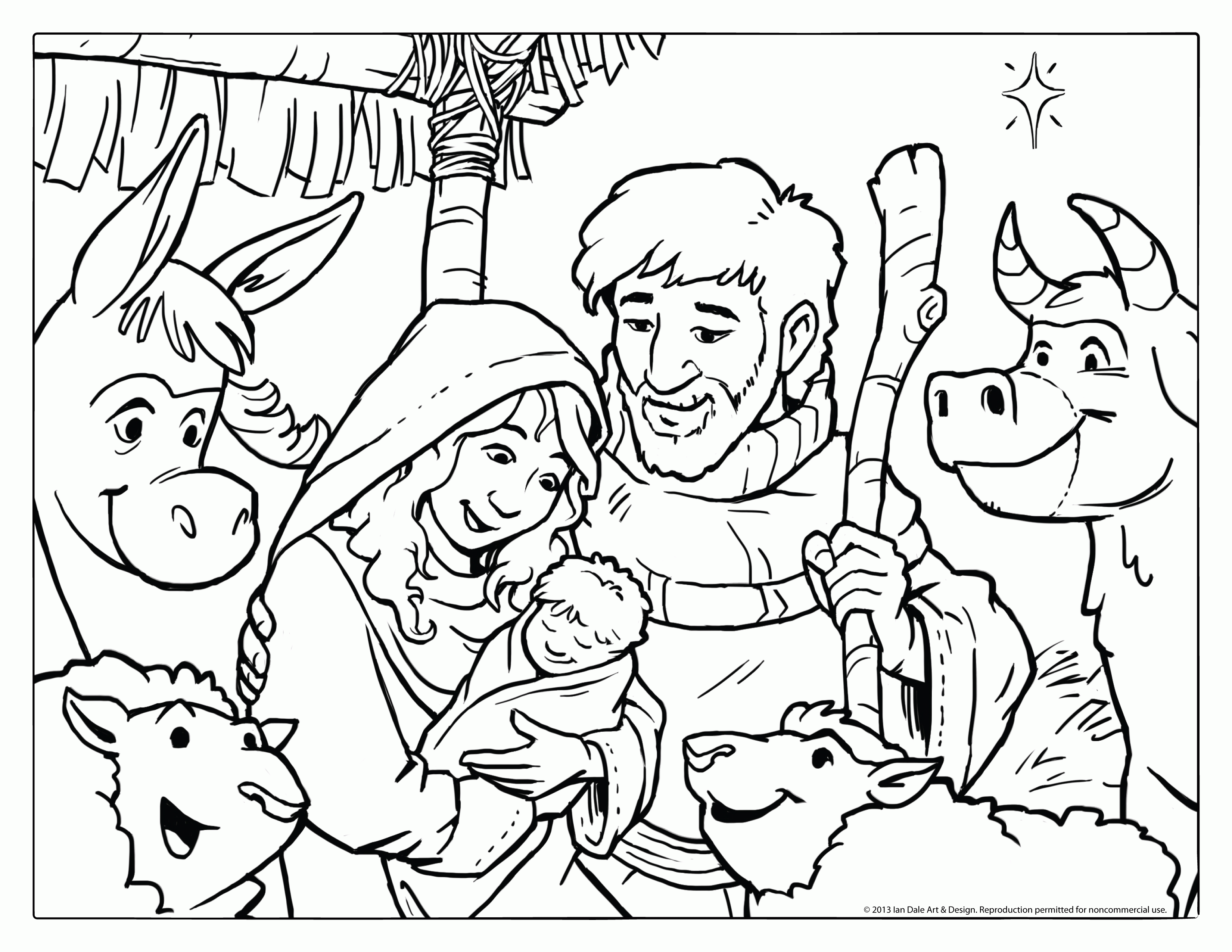 coloring page christmas manger 749149