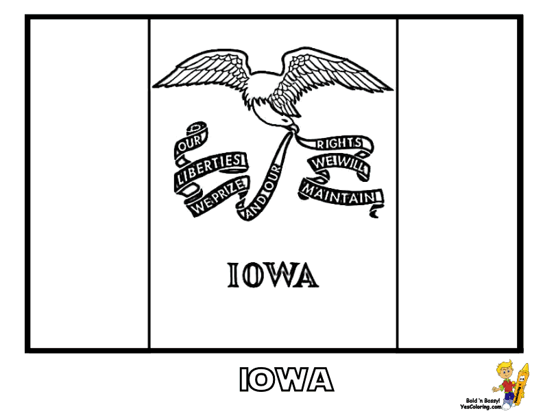 Kansas State Flag Coloring Page