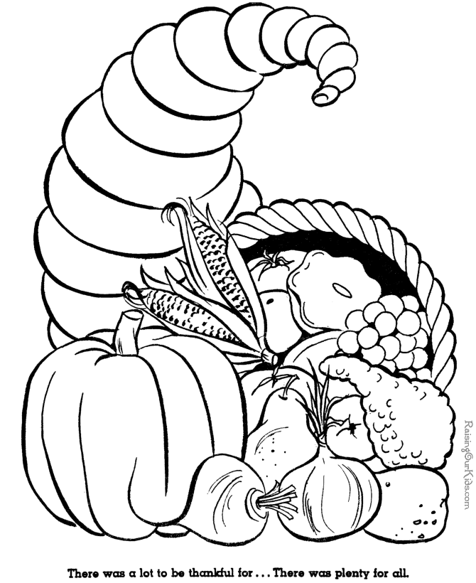 printable cornucopia coloring page #555811