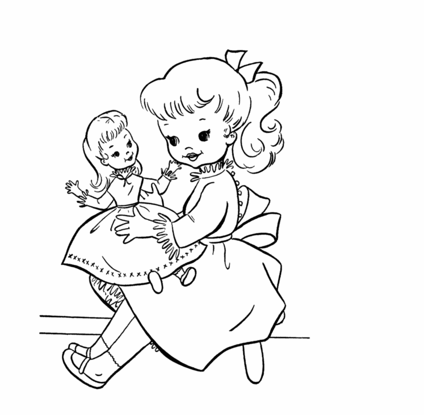 baby doll coloring pages Clip Art Library