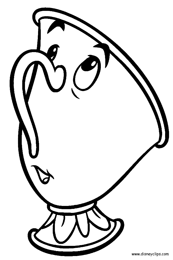 chip beauty and the beast coloring page Clip Art Library