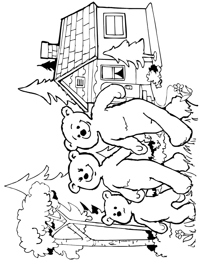 Goldilocks and the Three Bears Coloring Pages - Free Printable Sheets