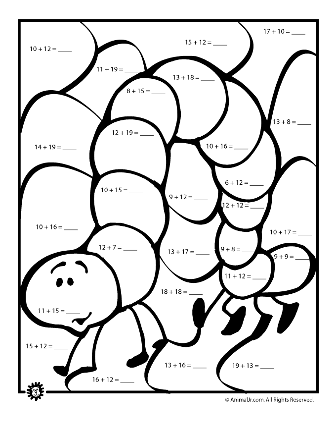 Free Printable Colour By Addition - Clip Art Library
