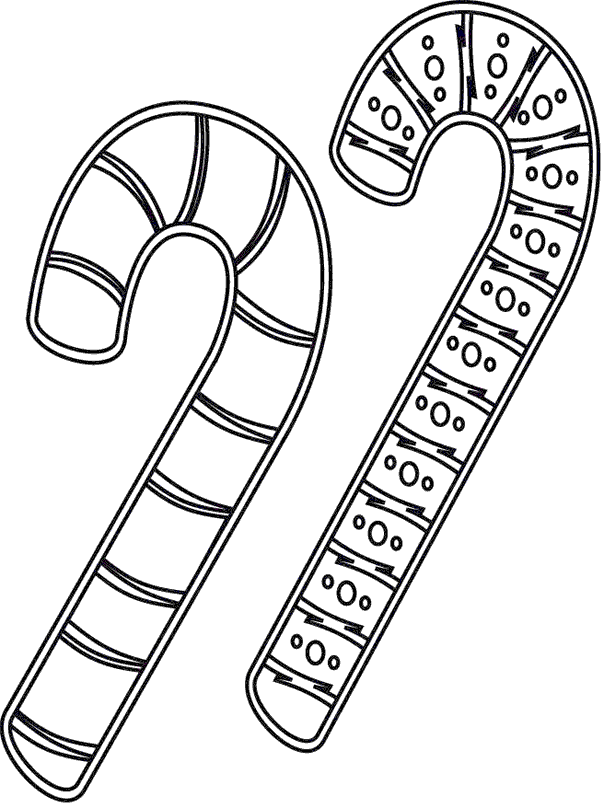 Candy Cane Coloring Sheet Free Printable Pages for Kids