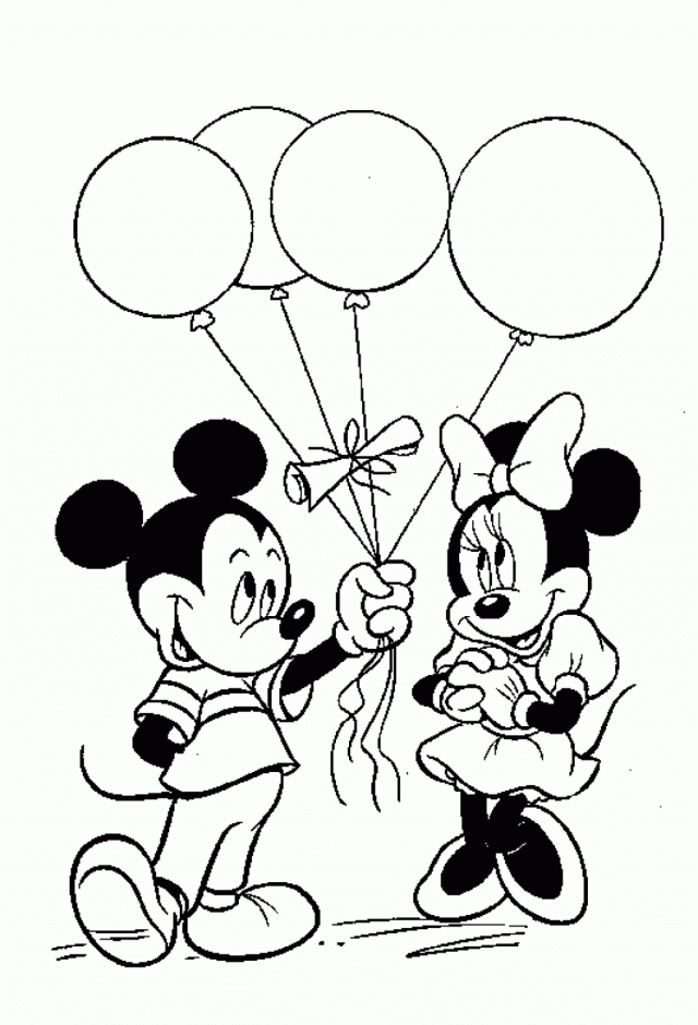 Minnie Mouse Happy Birthday Printable Coloring Pages