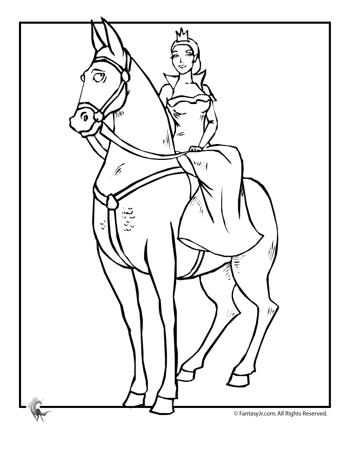 Free Princess Horse Coloring Pages, Download Free Princess Horse
