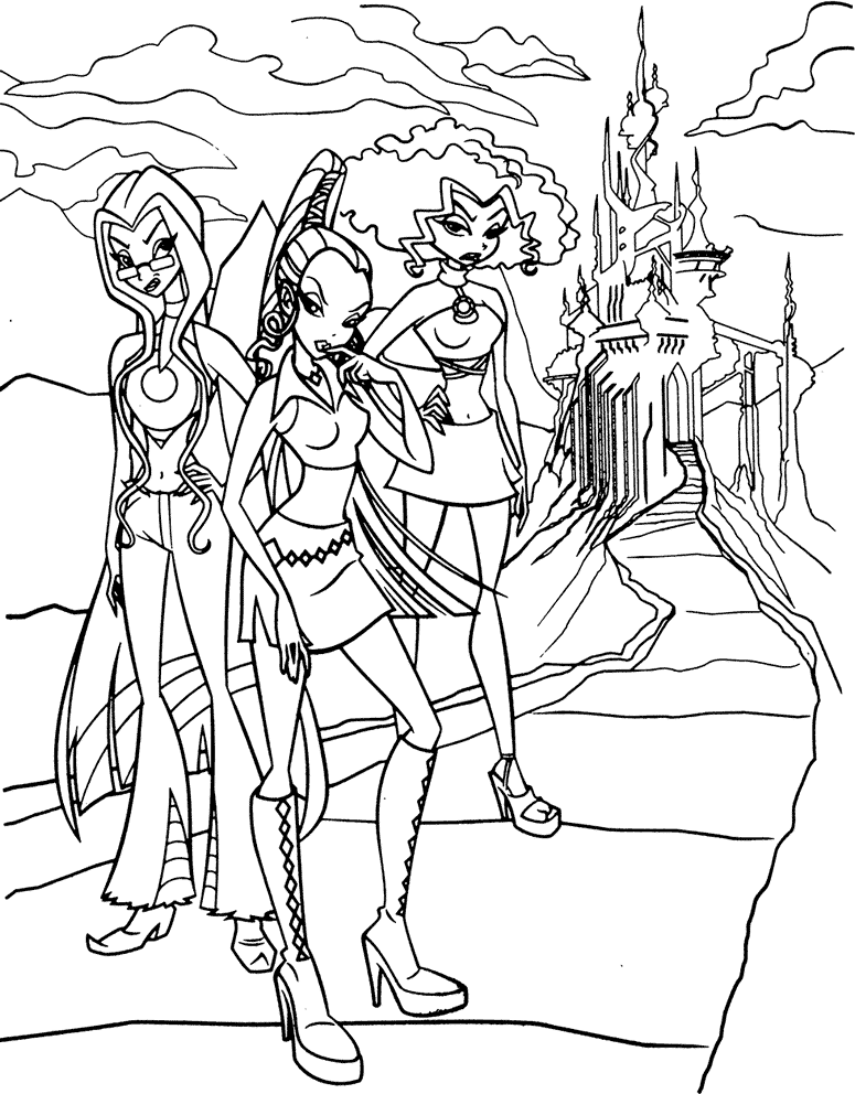 winx club darcy coloring pages Clip Art Library
