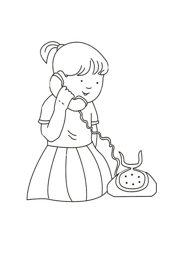 nina llamando por telefono dibujo Clip Art Library