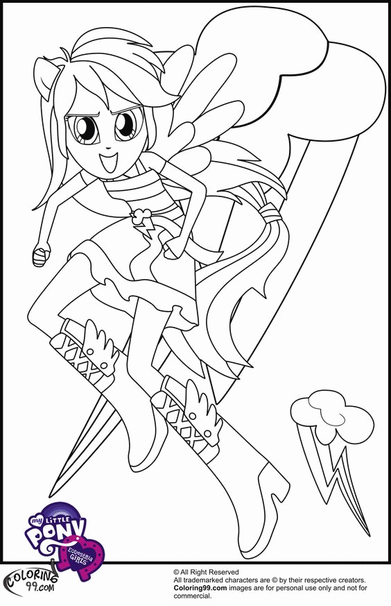 Free My Little Pony Coloring Pages Rainbow Dash Equestria Girls