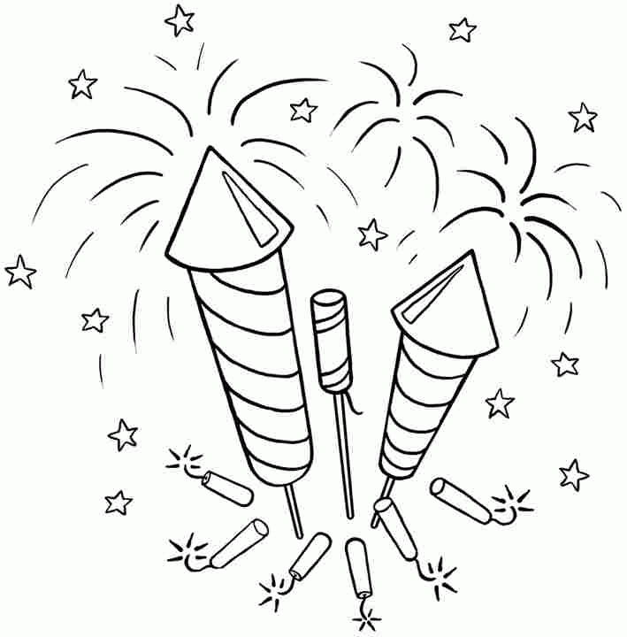 Free Fireworks Coloring Pages Printable, Download Free Fireworks
