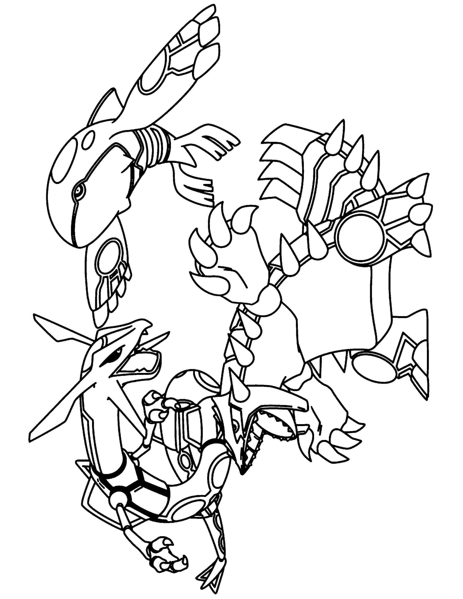 Pokemon Coloring Pages Rayquaza