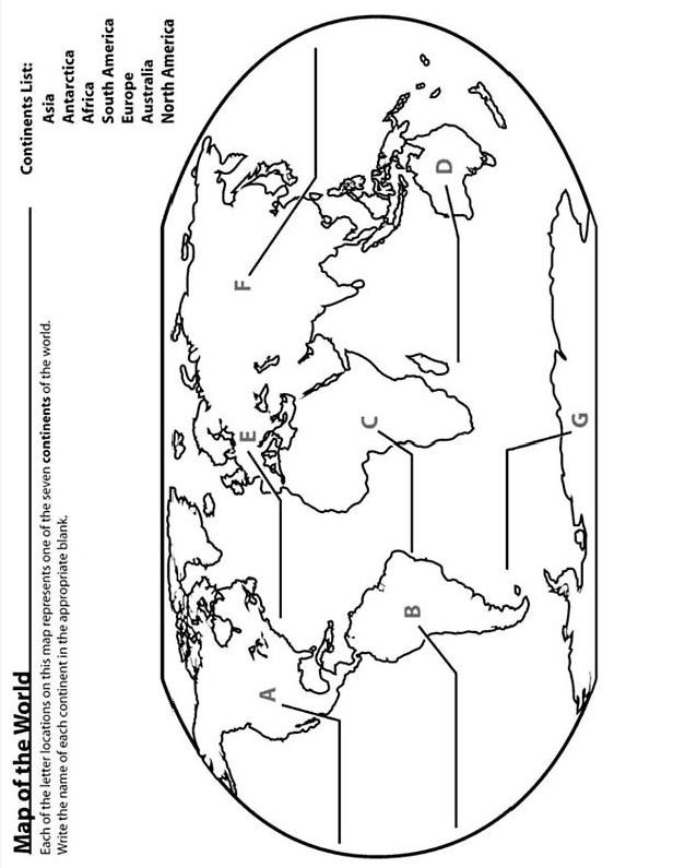 Free World Map | Coloring Page for Kids, Download Free World Map
